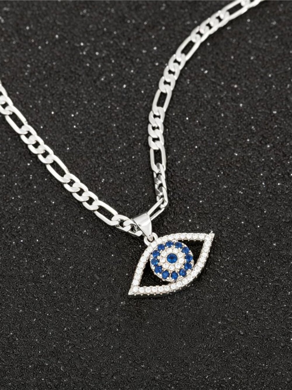 Evil Eye Necklace for Women 14K Gold Plated White Color Cubic Zirconia Inlay Evi - Picture 2 of 6